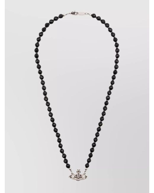 Vivienne Westwood Blue Pendant Beaded-Tone Necklaces