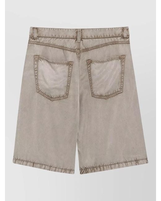DIESEL Gray Tailored Shorts Belt Loops Pockets Detailing