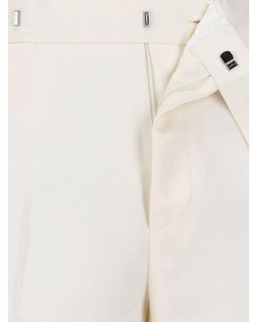 Lardini White Straight-Leg Tailored Trousers for men