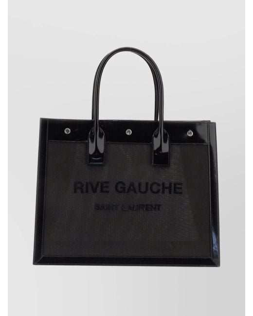 Saint Laurent Black Small Tote Bag Metal Studs
