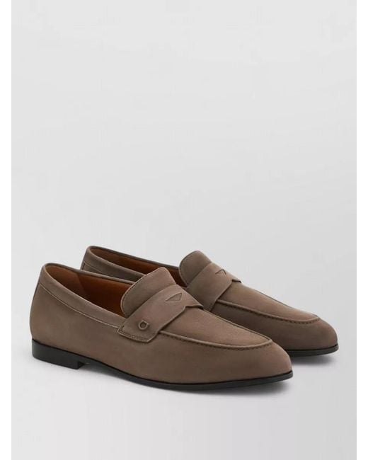 Ferragamo Brown Tiberio Suede Loafer Round Toe Design for men
