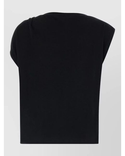 Pinko Black Melody Top Draped Detail Tone Hardware