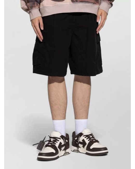 Carhartt Black Cotton Shorts Cargo Design Multiple Pockets for men