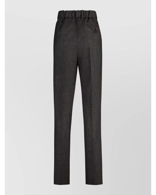 Bottega Veneta Gray Wool Trousers Belt Loops Back Pocket
