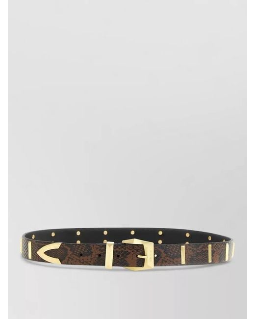 Pinko Gray Python Print Belt Adjustable Hardware