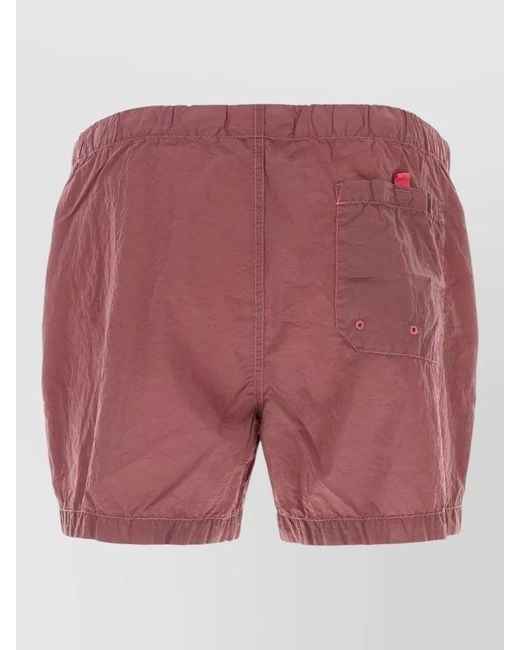 Stone Island Pink Nylon Swim Shorts Side And Back Pockets for men