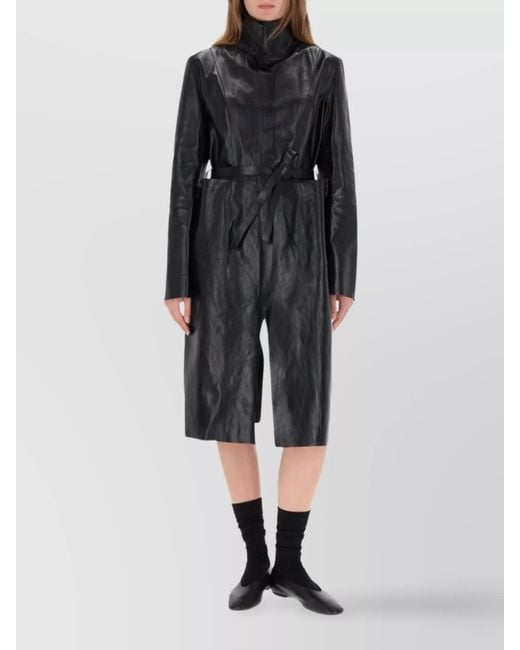 Our Legacy Black Calfskin Concealed Coat