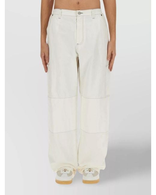 MM6 by Maison Margiela Black Cotton Wide-Leg Trousers for men