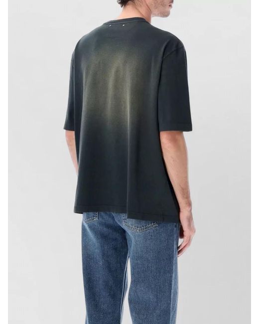 Golden Goose Deluxe Brand Blue Cotton Bleached Logo-Embroidered T-Shirt for men