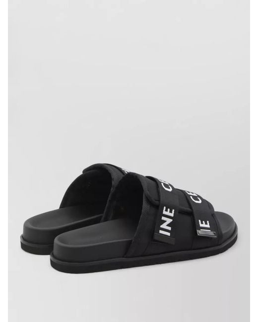 Céline Black Jacquard Logo Strappy Sandals for men