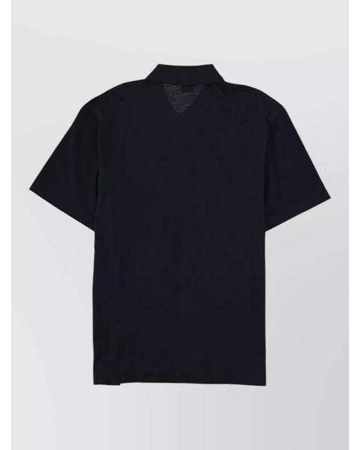Boss Blue Polo Collar Short Sleeve Knit Top for men