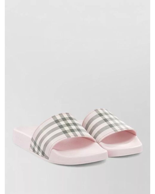 Burberry Pink Check Slides