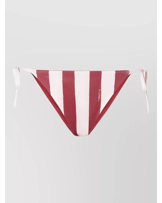 Fendi Pink Lycra Bikini Briefs Pequin Stripes Pouch