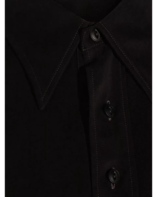 Maison Margiela Black Cupro Short-Sleeve Polo Shirt