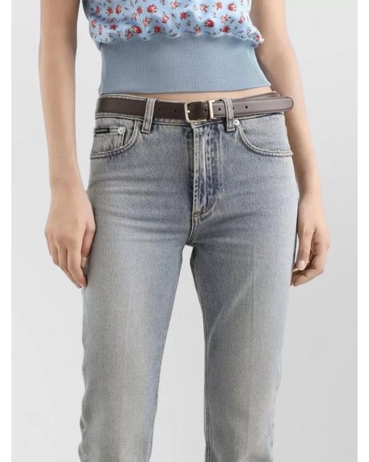 Dolce & Gabbana Gray Denim Five Pocket Trousers Faded Wash