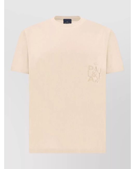 Paul & Shark Natural Jersey T Shirt Bold Embroidery Cotton for men