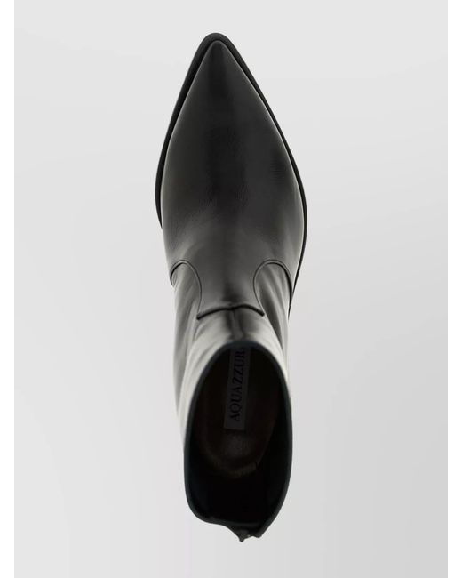 Aquazzura Black Leather Brunswick Ankle Boots