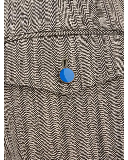 Paul Smith Gray Embroidered Wide-Leg Trousers