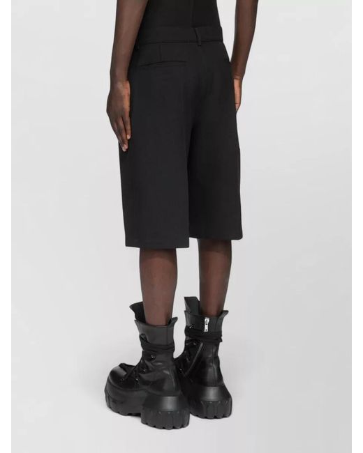 Rick Owens Black Knee Length Shorts Belt Loops Pockets for men