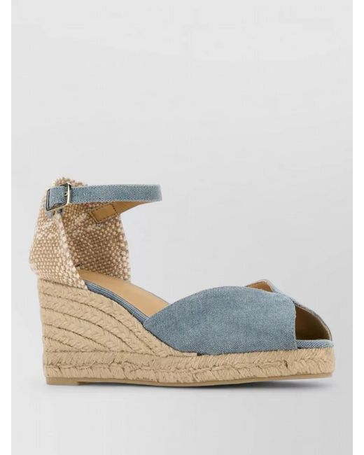 Castaner Multicolor Bianca Canvas Wedges Ankle Strap Espadrilles