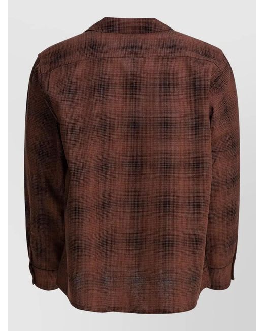 Needles Brown Checked Wool Shirt for men