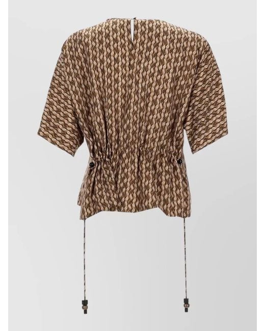 Max Mara Multicolor Printed Silk Bodysuit