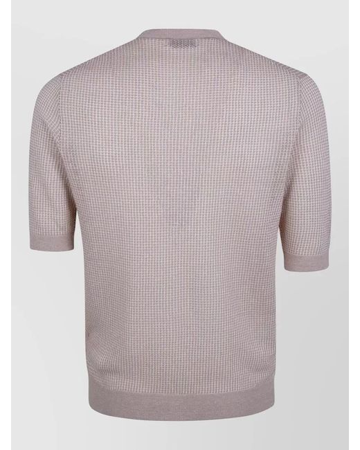 Ballantyne Gray Riso Stitch Crew Neck Knit Top for men