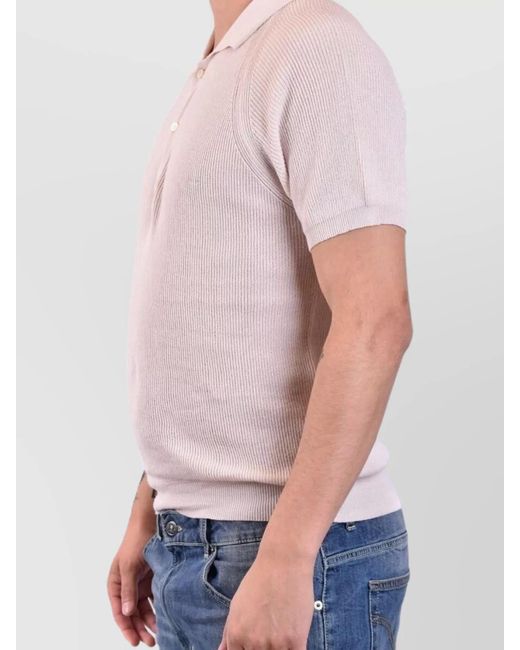 Laneus White Cotton Polo Shirt for men
