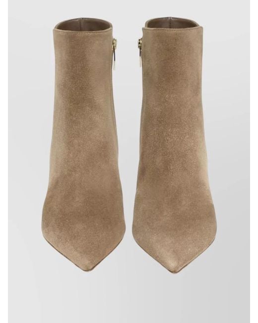 Gianvito Rossi Brown Levy Suede Ankle Boots Kitten Heel