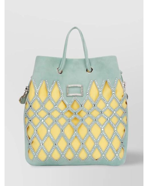 Rodger Cut Out Roger Vivier Colorful Cut-Out Embellished Tote in Gray | Lyst
