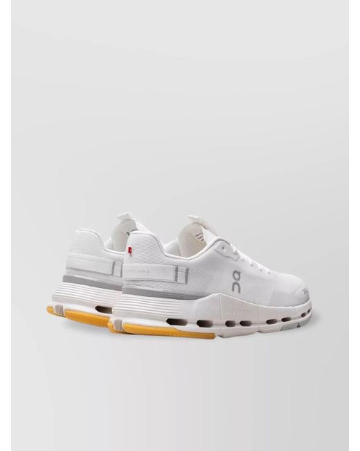 On Shoes White Mesh Low-Top Sneakers
