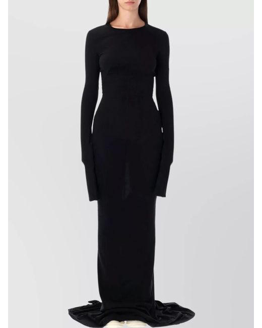Rick Owens Blue Floor-Length Fitted Gown Long Sleeves
