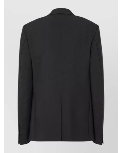 Fendi Black Single Breasted Jacket Front Pockets Notched Lapels
