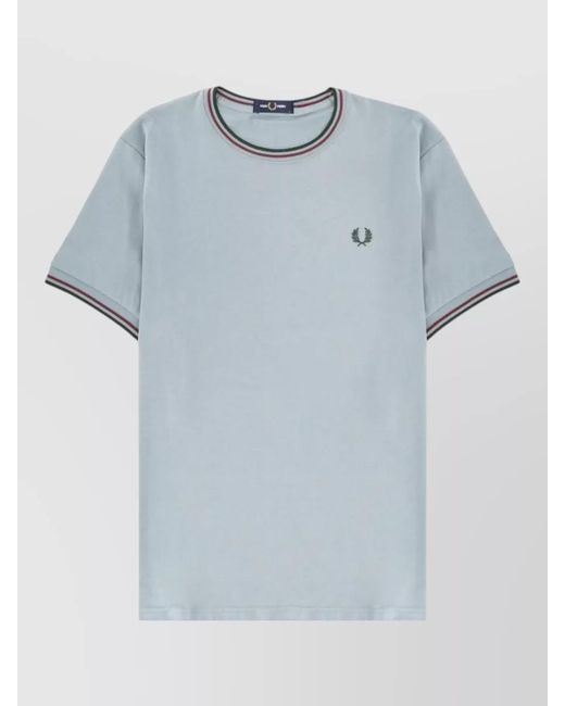 Fred Perry Blue Logo Crew Neck T Shirt Short Sleeves for men