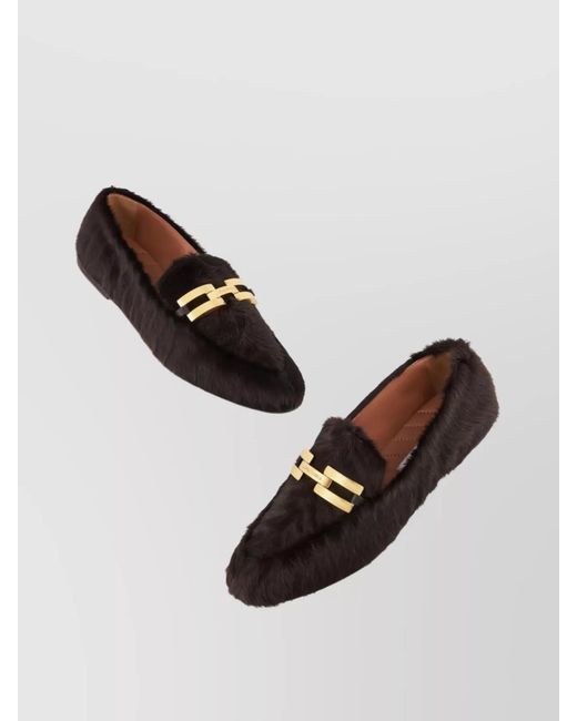 Aquazzura Black Leather Loafers