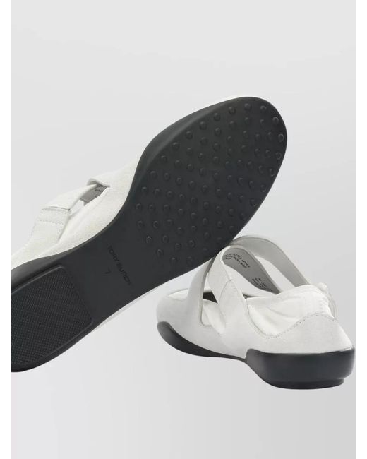 Tory Burch White Suede Ballerina Shoes