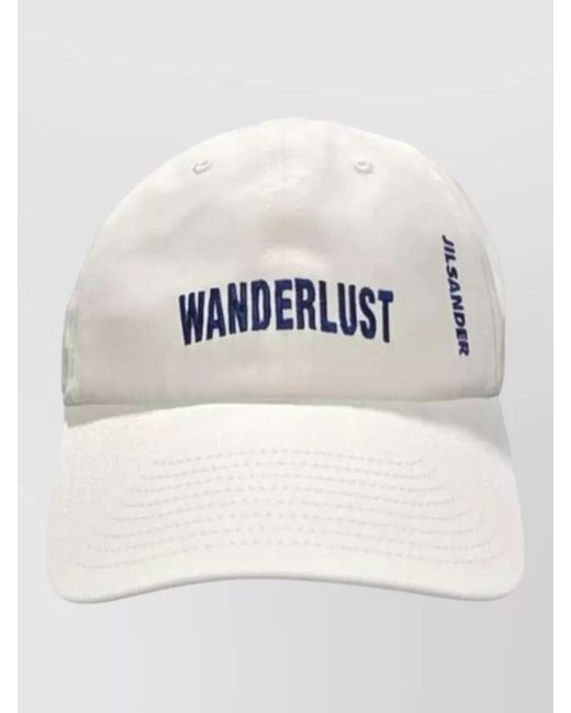 Jil Sander Gray Cotton Logo-Embroidered Cap for men