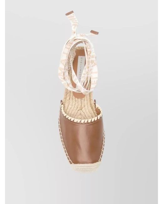 Stella McCartney Natural Gaia Wedge Espadrille Sandal Back Strap