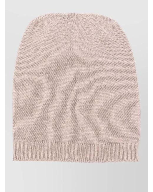 Fabiana Filippi Pink Wool Knit Beanie Hat Ribbed Hem