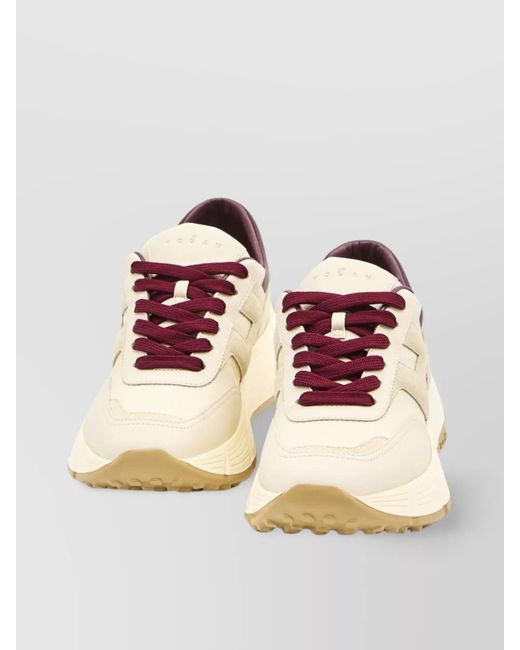 Hogan Natural Leather Low-Top Sneakers