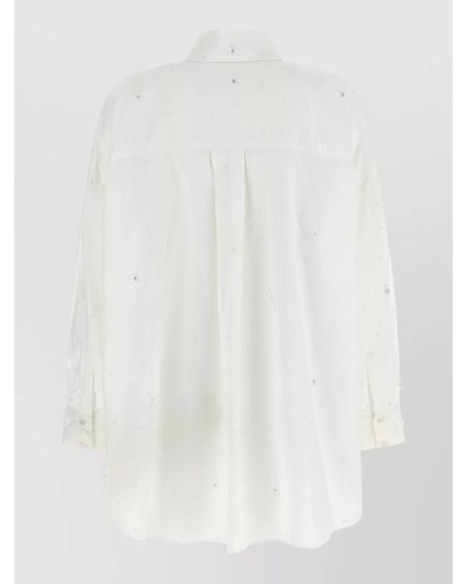 GIUSEPPE DI MORABITO White Crystal-Embellished Cotton Shirt