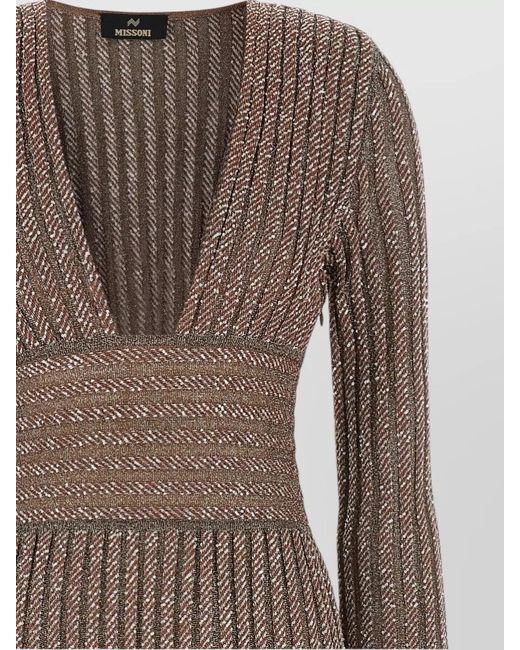 Missoni Brown Metallic-Knit Maxi Dress