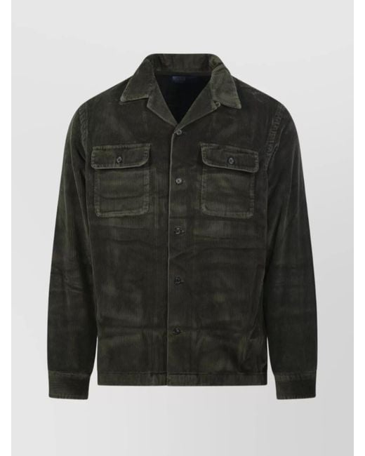 Ralph Lauren Black Corduroy Long Sleeve Jacket Front Pockets for men