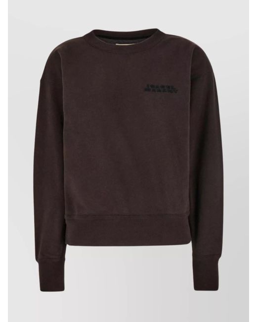 Isabel Marant Brown Oversize Cotton Blend Crew-Neck Sweatshirt