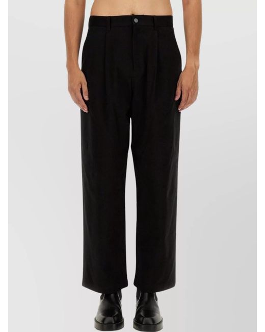 Moschino Black Regular-Fit Straight-Leg Trousers for men