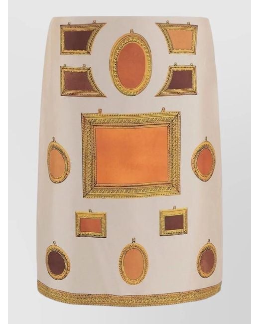 Versace Multicolor Silk Nylon High Waist Knee Length Skirt