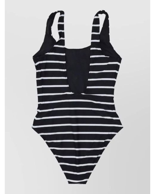 Anine Bing Blue Striped One-Piece Swimsuit