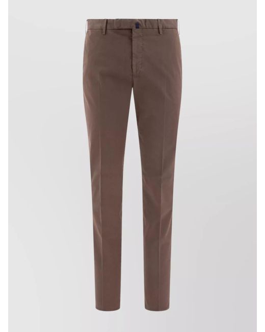 Incotex Brown Slim-Fit Cotton Trousers for men