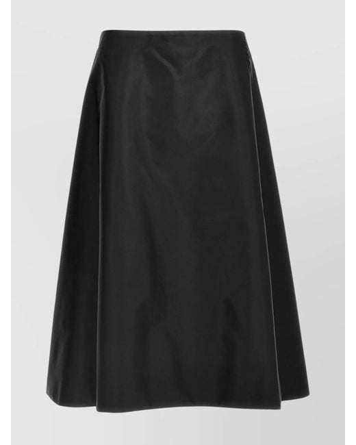 Marni Black Polyamide A-Line Midi Skirt