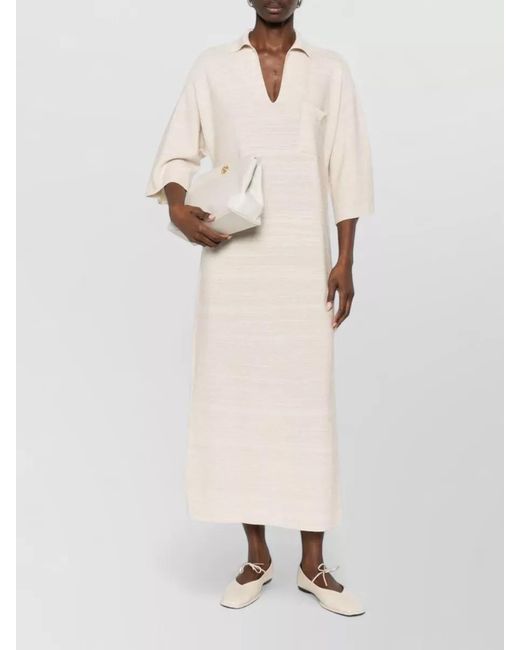 Fabiana Filippi White Striped Maxi Shirt Dress